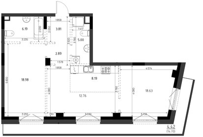 Квартира 80,9 м², 2-комнатная - изображение 1