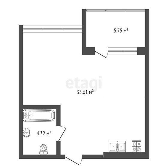 44 м², апартаменты-студия 13 000 000 ₽ - изображение 1