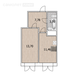 Квартира 36,7 м², 1-комнатная - изображение 1