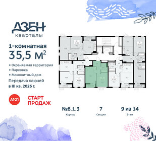 35,5 м², 1-комнатная квартира 11 584 010 ₽ - изображение 27