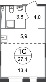 27,1 м², квартира-студия 8 182 590 ₽ - изображение 13