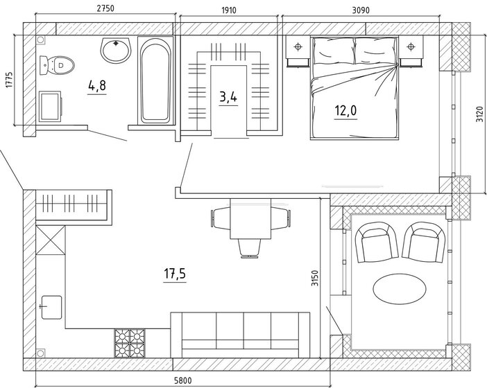 48,5 м², 2-комнатная квартира 6 256 500 ₽ - изображение 1