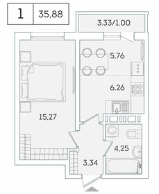 32,9 м², 1-комнатная квартира 6 000 000 ₽ - изображение 93