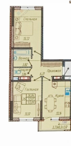 53 м², 2-комнатная квартира 5 000 000 ₽ - изображение 1