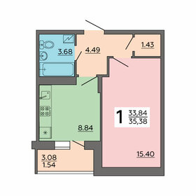 33,5 м², 1-комнатная квартира 3 219 840 ₽ - изображение 6