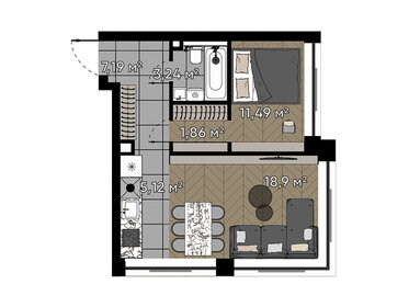 46,9 м², 2-комнатная квартира 26 498 360 ₽ - изображение 24