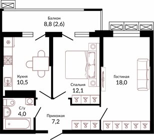 Квартира 54,4 м², 2-комнатная - изображение 1