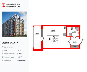 Квартира 24,3 м², студия - изображение 1