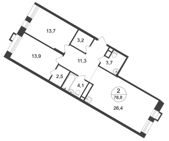 Квартира 78,8 м², 2-комнатная - изображение 1