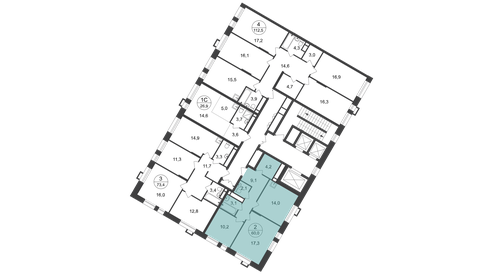 66,3 м², 2-комнатная квартира 14 200 000 ₽ - изображение 103