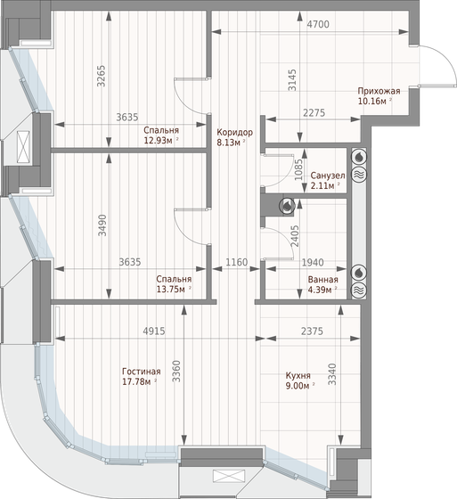 79,4 м², 2-комнатная квартира 26 047 936 ₽ - изображение 1