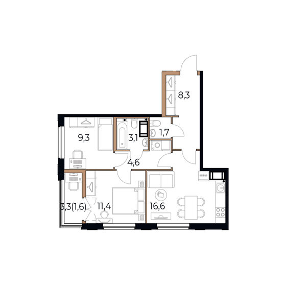 56,6 м², 2-комнатная квартира 9 905 000 ₽ - изображение 51