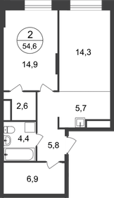 56,4 м², 2-комнатная квартира 13 600 000 ₽ - изображение 150