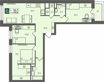98,9 м², 3-комнатная квартира 6 500 000 ₽ - изображение 64