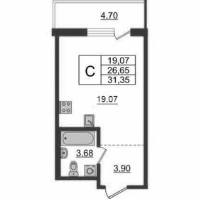 Квартира 26,7 м², студия - изображение 1