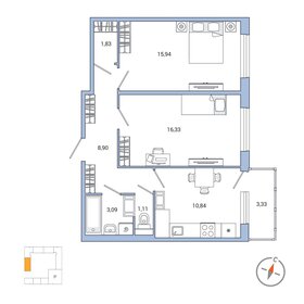 57,6 м², 2-комнатная квартира 12 258 368 ₽ - изображение 1