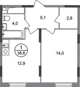 40,5 м², 1-комнатная квартира 11 800 000 ₽ - изображение 69