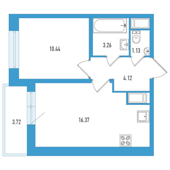 37,2 м², 1-комнатная квартира 8 532 810 ₽ - изображение 18