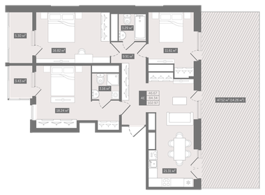 104 м², 4-комнатная квартира 31 750 000 ₽ - изображение 139