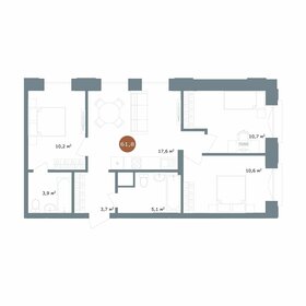 Квартира 61,2 м², 4-комнатная - изображение 1