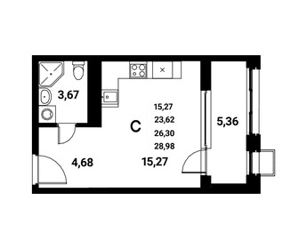 26,3 м², квартира-студия 3 966 843 ₽ - изображение 25