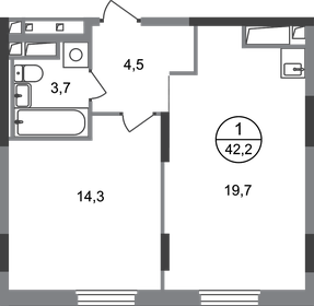 40,3 м², 1-комнатная квартира 11 800 000 ₽ - изображение 48