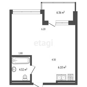 Квартира 44,3 м², студия - изображение 1