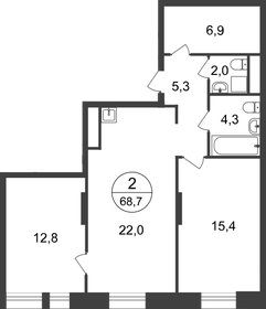 69,5 м², 2-комнатная квартира 17 083 216 ₽ - изображение 19