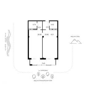 Квартира 85,2 м², 2-комнатные - изображение 1