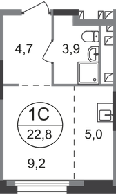 22,8 м², квартира-студия 7 309 894 ₽ - изображение 8