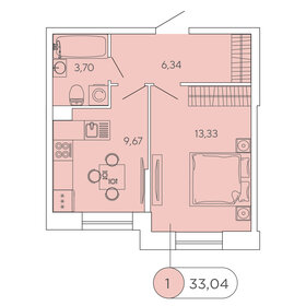 33,3 м², 1-комнатная квартира 5 700 000 ₽ - изображение 10