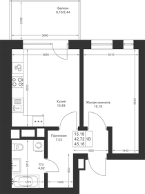 44,9 м², 1-комнатная квартира 6 919 220 ₽ - изображение 59