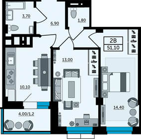 52,8 м², 3-комнатная квартира 6 950 000 ₽ - изображение 119