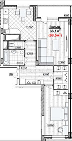 Квартира 68,5 м², 2-комнатная - изображение 1