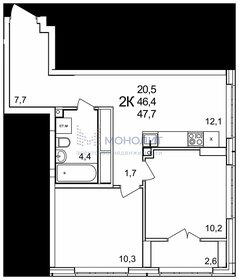 52,6 м², 2-комнатная квартира 6 700 000 ₽ - изображение 73
