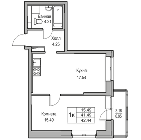42,4 м², 1-комнатная квартира 8 252 438 ₽ - изображение 39