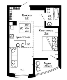 55 м², 2-комнатная квартира 6 850 000 ₽ - изображение 84