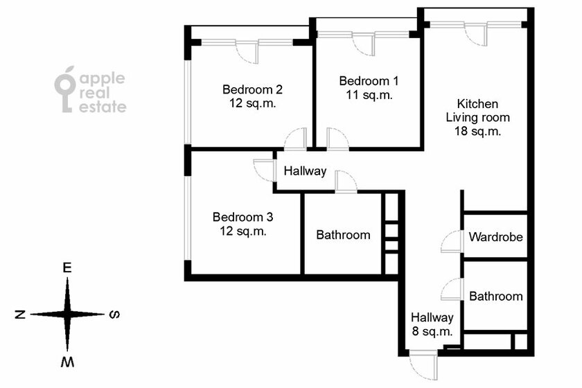 80 м², 3-комнатные апартаменты 39 000 000 ₽ - изображение 1