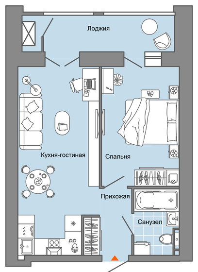 46 м², 2-комнатная квартира 5 505 848 ₽ - изображение 1