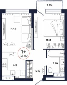 45,1 м², 1-комнатная квартира 6 000 000 ₽ - изображение 75