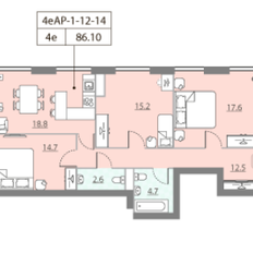 Квартира 86,1 м², 3-комнатная - изображение 1