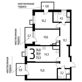 77,9 м², 3-комнатная квартира 13 900 000 ₽ - изображение 57