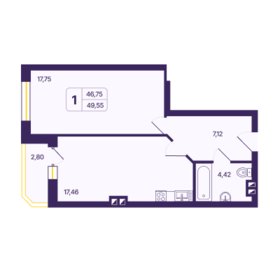 45,3 м², 1-комнатная квартира 8 250 000 ₽ - изображение 72