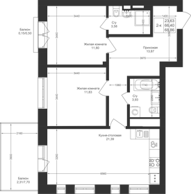 68,9 м², 2-комнатная квартира 9 089 520 ₽ - изображение 60