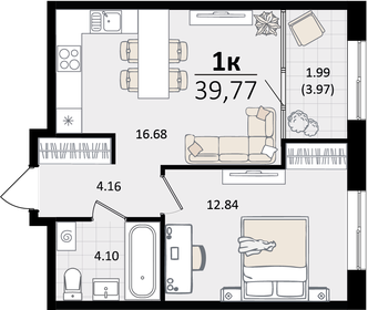 35,4 м², 1-комнатная квартира 10 824 352 ₽ - изображение 66
