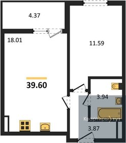 39,4 м², 1-комнатная квартира 4 650 000 ₽ - изображение 6