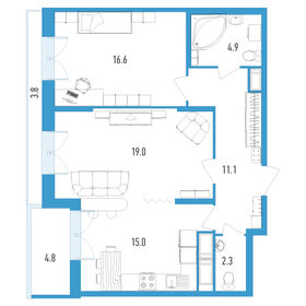 45,7 м², 1-комнатная квартира 14 515 000 ₽ - изображение 68