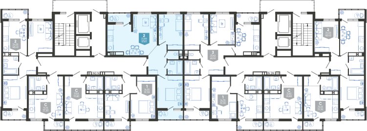 Квартира 67,6 м², 2-комнатная - изображение 2