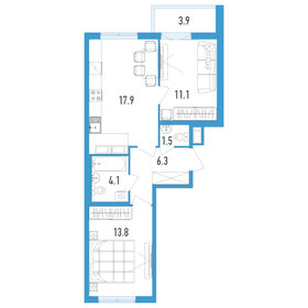 52,7 м², 2-комнатная квартира 9 723 150 ₽ - изображение 12