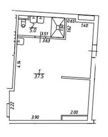 Квартира 42,5 м², 2-комнатные - изображение 1